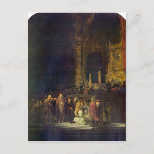 Christus en de Volwassenen van Rembrandt Briefkaart