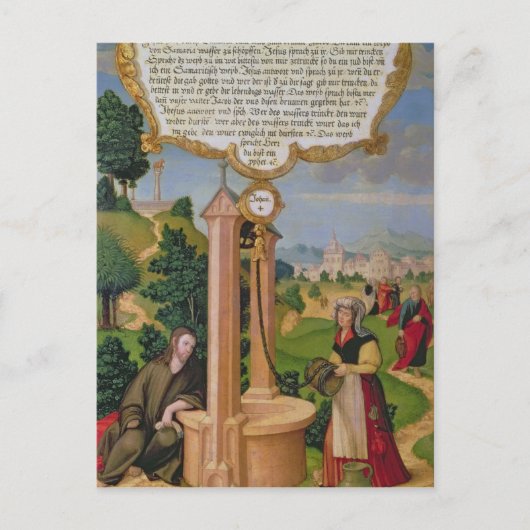 Christus en de vrouw van Samaria bij Jacob's Well Briefkaart (Voorkant)