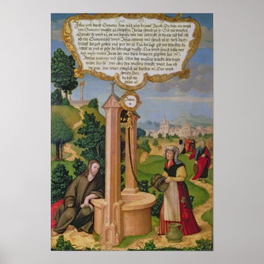 Christus en de vrouw van Samaria bij Jacob's Well Poster (Voorkant)