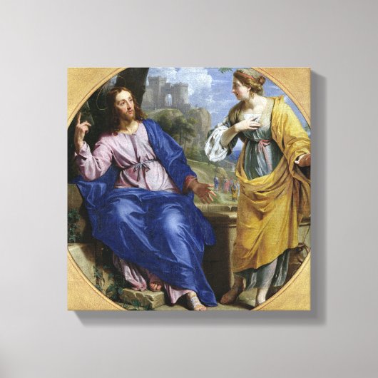 Christus en de vrouw van Samaria Canvas Afdruk (Voorkant)