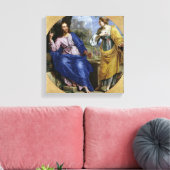 Christus en de vrouw van Samaria Canvas Afdruk (Insitu (Woonkamer))