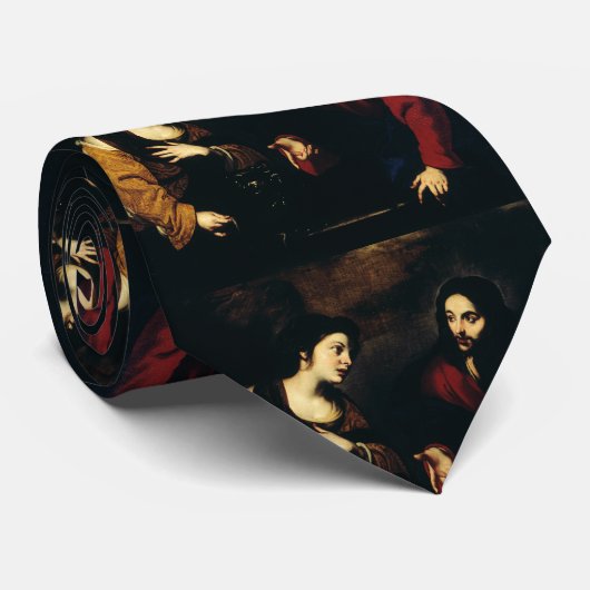 Christus en de vrouw van Samaria Stropdas (Opgerold)