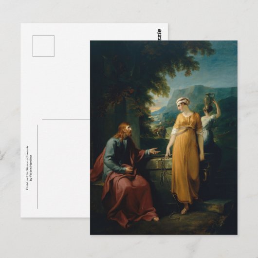 Christus en de vrouw van Samaria, William Hamilton Briefkaart (Voorkant / Achterkant)