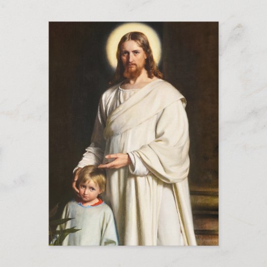 Christus en het jonge kind door Carl Heinrich Bloc Briefkaart (Voorkant)