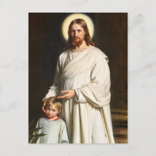 Christus en het jonge kind door Carl Heinrich Bloc Uitnodiging Briefkaart