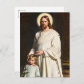 Christus en het jonge kind door Carl Heinrich Bloc Uitnodiging Briefkaart (Voorkant / Achterkant)