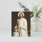 Christus en het jonge kind door Carl Heinrich Bloc Uitnodiging Briefkaart (Staand voorkant)