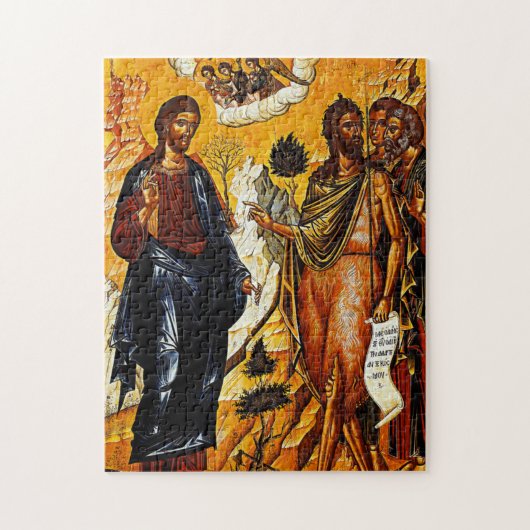 Christus en Johannes de Doper door Emmanuel Tzanes Legpuzzel (Verticaal)