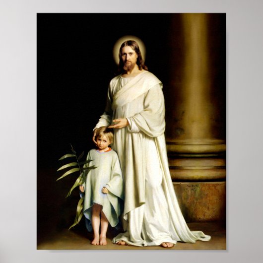 Christus en jong kind door Carl Bloch Poster (Voorkant)