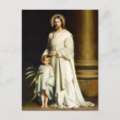 Christus en kind. Fine Art Easter-Briefkaarten Feestdagenkaart (Voorkant)