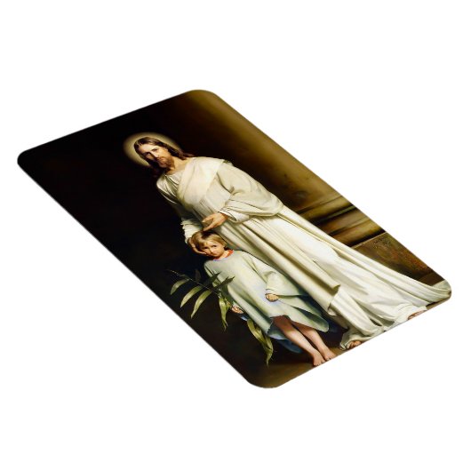 Christus en kind. Fine Art Easter Gift Magneet (Rechterzijde)