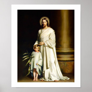 'Christus en kind' schilderen door Carl Bloch. Pos Poster