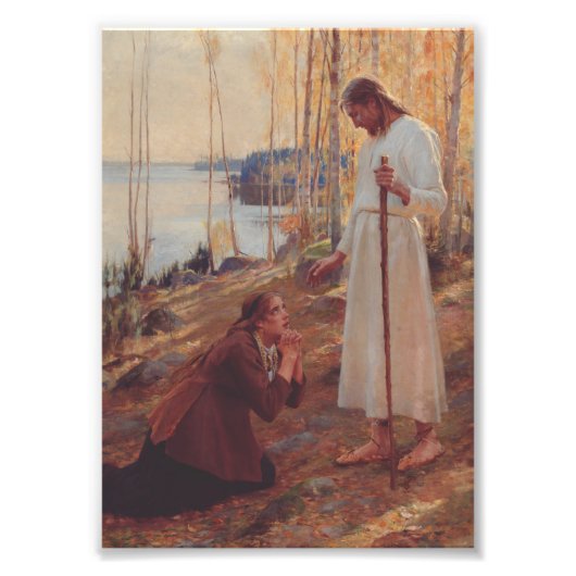 Christus en Maria Magdalena door Albert Edelf Foto Afdruk (Voorkant)