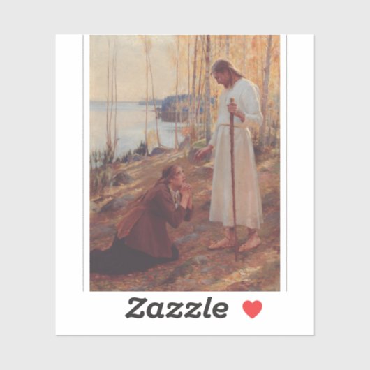 Christus en Maria Magdalena door Albert Edelf Sticker (Vel)