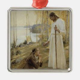 Christus en Maria Magdalena op het Finse plattelan Metalen Ornament