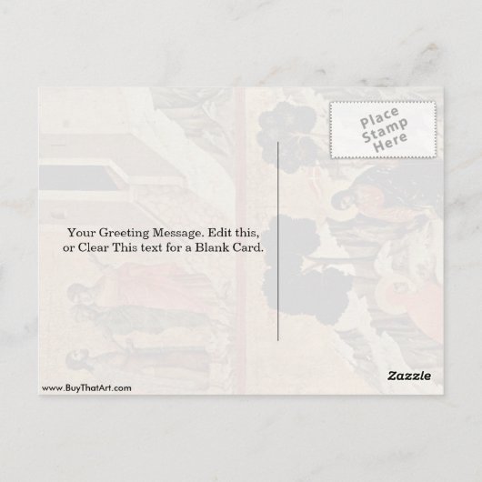 Christus en Mary Magdalene door Duccio Briefkaart (Achterkant)