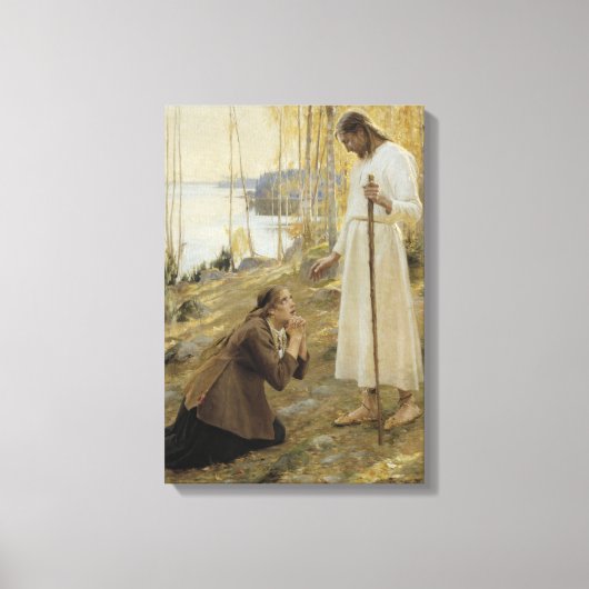 Christus en Mary Magdalene in het Finse platteland Canvas Afdruk (Voorkant)