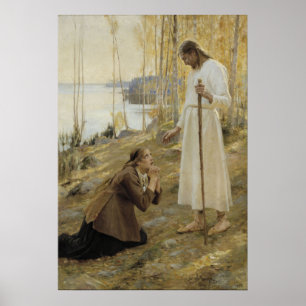 Christus en Mary Magdalene in het Finse platteland Poster