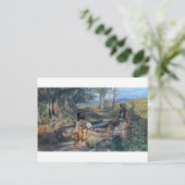 Christus en Samaritaanse vrouw ongeveer 1890 Briefkaart (Staand voorkant)