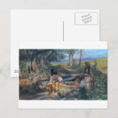 Christus en Samaritaanse vrouw ongeveer 1890 Briefkaart (Voorkant / Achterkant)
