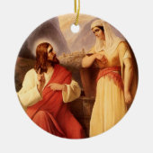 Christus en Samaritan van Christelijke Schleisner Keramisch Ornament (Voorkant)