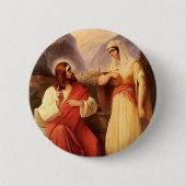 Christus en Samaritan van Christelijke Schleisner Ronde Button 5,7 Cm (Voorkant)