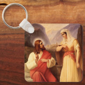 Christus en Samaritan van Christelijke Schleisner Sleutelhanger (Voorkant)