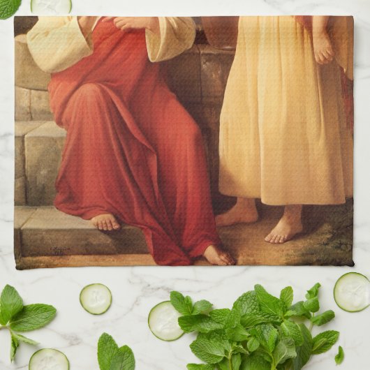 Christus en Samaritan van Christelijke Schleisner Theedoek (Gevouwen)