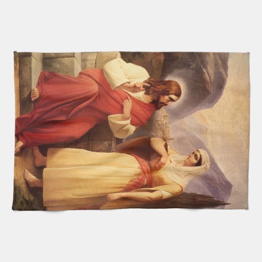 Christus en Samaritan van Christelijke Schleisner Theedoek (Horizontaal)