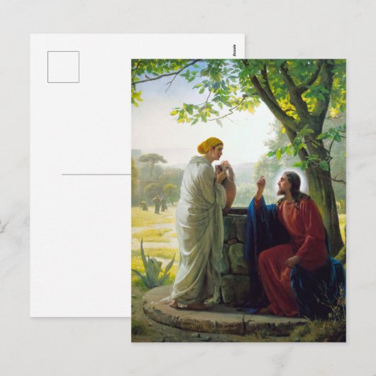 Christus en Samaritan Woman door Carl Bloch Feestdagenkaart (Voorkant / Achterkant)