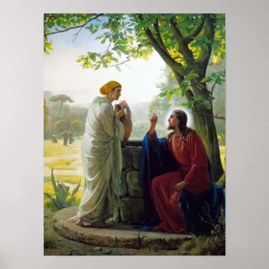 Christus en Samaritan Woman door Carl Bloch Poster (Voorkant)