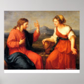 Christus en Samaritan Woman van Angelica Kauffmann Poster (Voorkant)