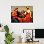 Christus en Samaritan Woman van Angelica Kauffmann Poster (Thuiskantoor)