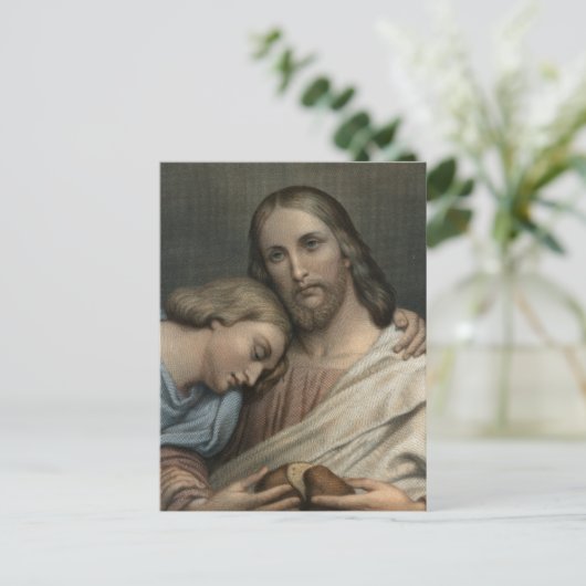 Christus en St. John door Ary Scheffer Briefkaart (Staand voorkant)