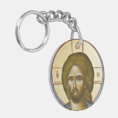 Christus en Theotokos dubbelzijdige Sleutelhanger (Voorkant Links)