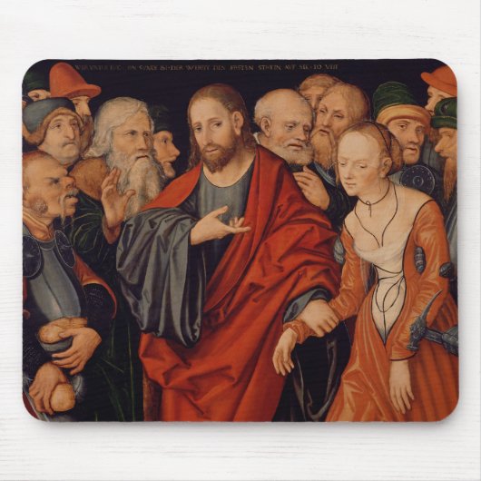 Christus en Vrouw in de overspel Muismat (Voorkant)
