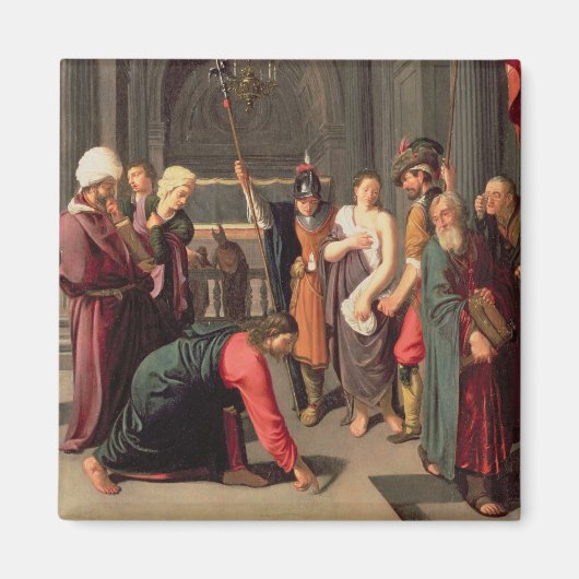 Christus en vrouw in overspel magneet (Voorkant)