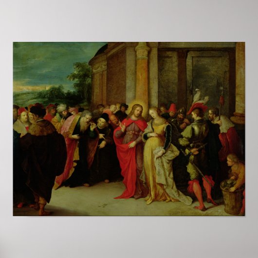 Christus en vrouw in overspel poster (Voorkant)