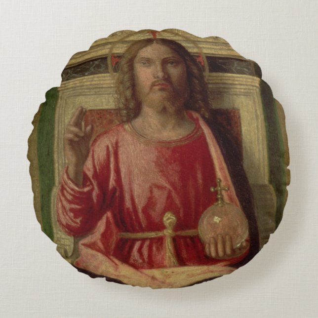Christus Enthroned, c.1505 Rond Kussen (Voorkant)