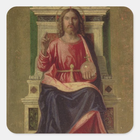 Christus Enthroned, c.1505 Vierkante Sticker (Voorkant)