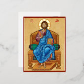 Christus Enthroned Folie Uitnodiging Briefkaart (Voorkant / Achterkant)