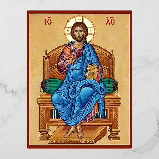Christus Enthroned Folie Uitnodiging Briefkaart (Voorkant)