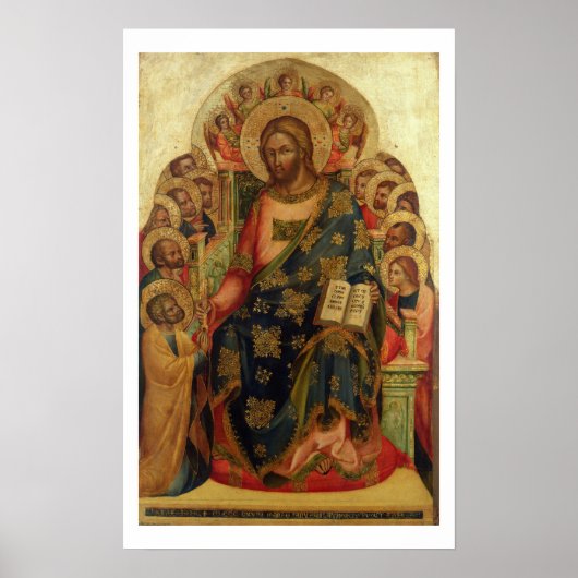 Christus Enthroned met heiligen en Angels die de Poster (Voorkant)