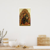 Christus Enthroned met heiligen en Angels die de Poster (Keuken)
