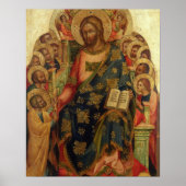 Christus Enthroned met heiligen en Angels die de Poster (Voorkant)