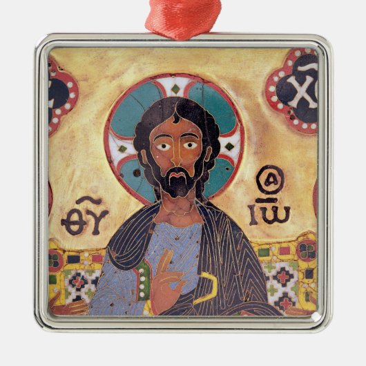 Christus Enthroned Metalen Ornament (Voorkant)