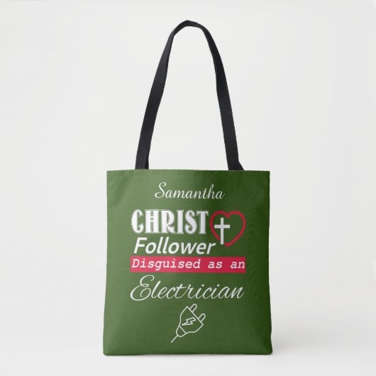 Christus Follower Christelijk als elektricien Tote Bag (Voorkant)
