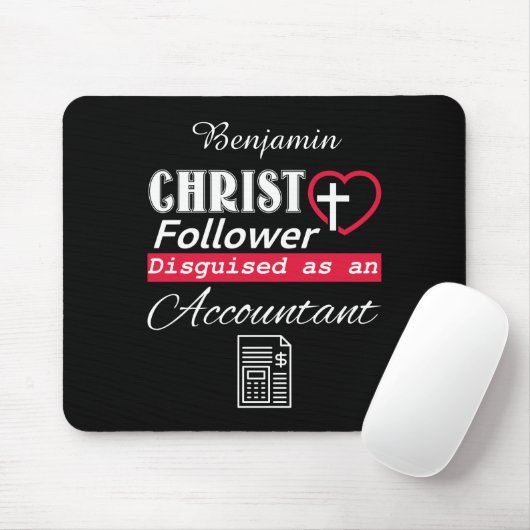 Christus Follower is Christelijk als accountant Muismat (Met muis)