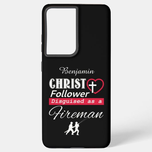 Christus Follower is Christelijk als vuurman Samsung Galaxy Hoesje (Achterkant)