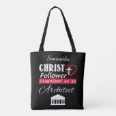 Christus Follower verdacht als architect Christeli Tote Bag (Achterkant)